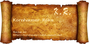 Kornhauser Réka névjegykártya